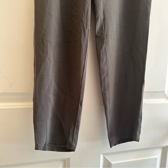Eileen Fisher Petite Silk Georgette Crepe Tapered Pant in Grey Size Small - Picture 4 of 6